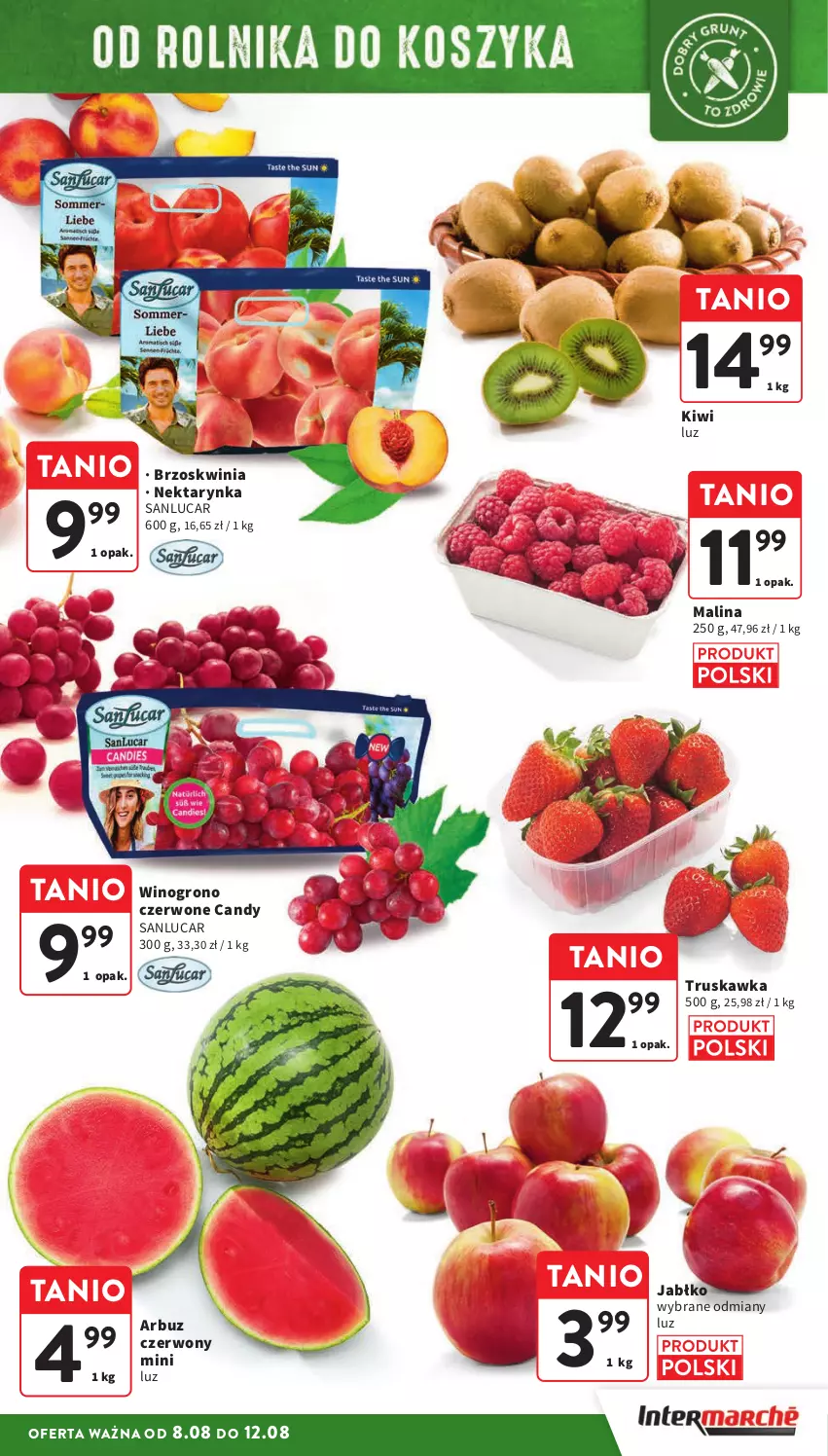 Gazetka promocyjna Intermarche - Gazetka Intermarche - ważna 08.08 do 12.08.2024 - strona 9 - produkty: Arbuz, Candy, Kiwi, Nektar, Nektarynka, Wino