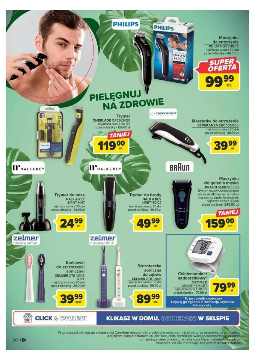 Gazetka promocyjna Carrefour - ważna 12.09 do 23.09.2023 - strona 13 - produkty: Braun, Ciśnieniomierz, Fa, Końcówki do szczoteczk, Maszynka, Maszynka do golenia, Philips, Ser, Silan, Szczoteczka, Szynka, Zdrowie, Zelmer