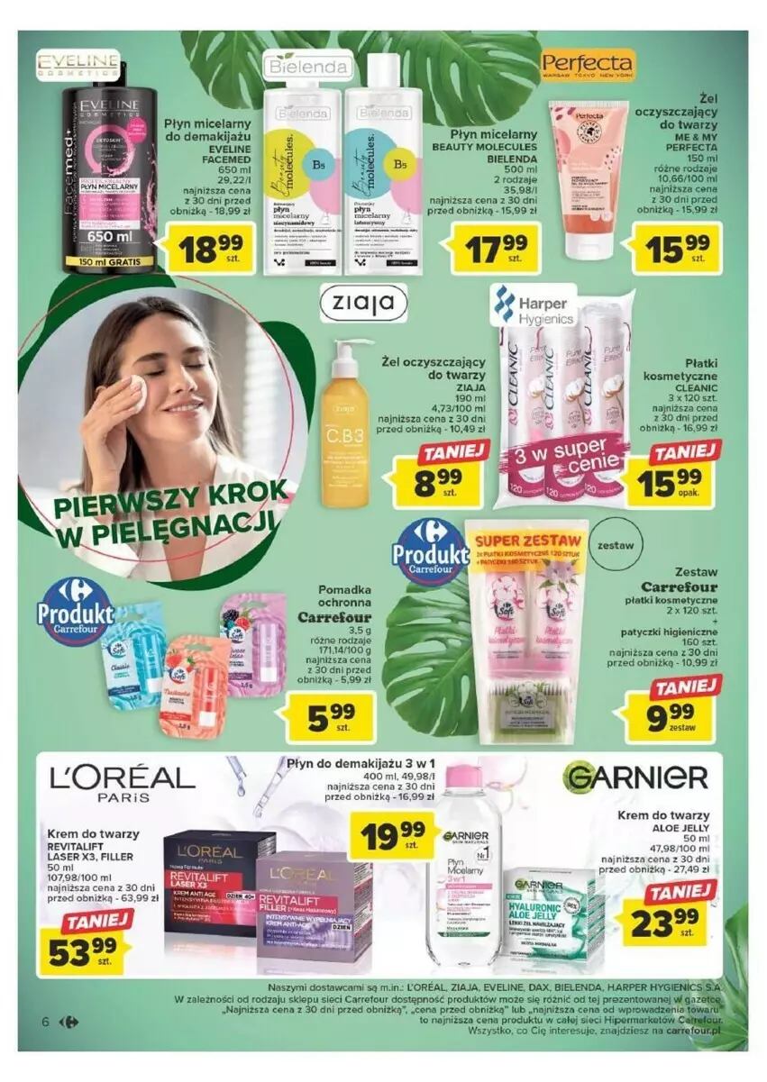 Gazetka promocyjna Carrefour - ważna 12.09 do 23.09.2023 - strona 23 - produkty: Bielenda, Cleanic, DAX, Eveline, Garnier, Krem do twarzy, Makijaż, Mola, Płatki kosmetyczne, Płyn micelarny, Ser, Ziaja