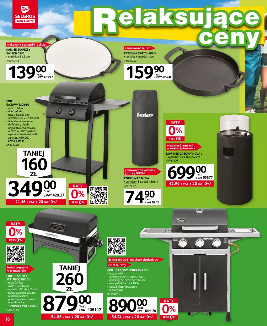 Gazetka promocyjna Selgros - Katalog Grill - ważna 20.04 do 02.05.2023 - strona 16 - produkty: GRID, Grill, Grill gazowy, Kominek, Patelnia, Pokrowiec, Por, Sok, Tran