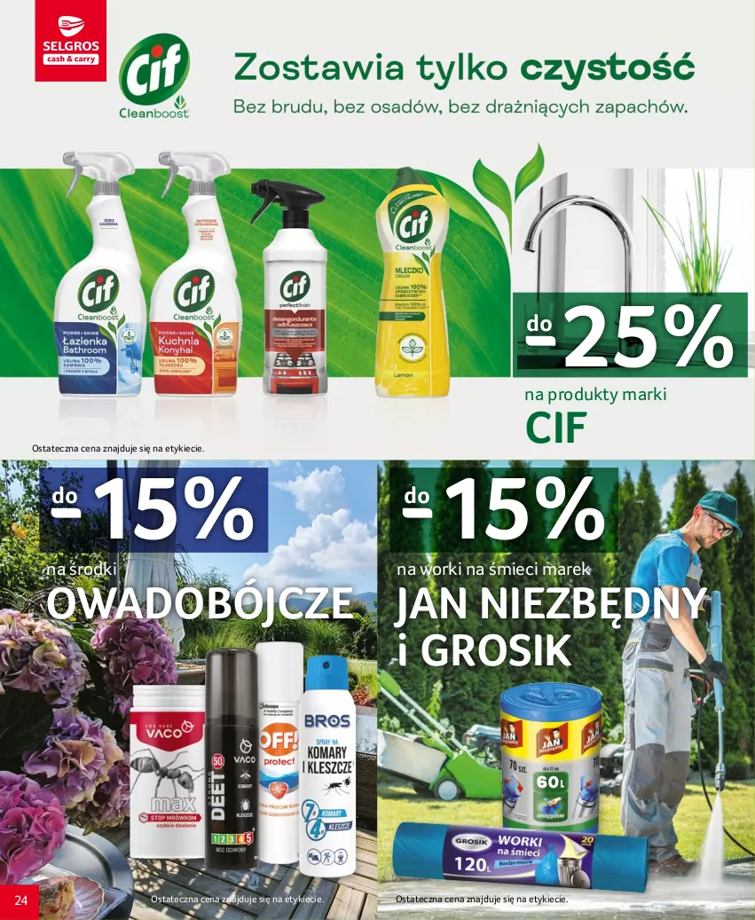 Gazetka promocyjna Selgros - Katalog Grill - ważna 20.04 do 02.05.2023 - strona 24 - produkty: Cif, Jan Niezbędny, Worki na śmiec, Worki na śmieci