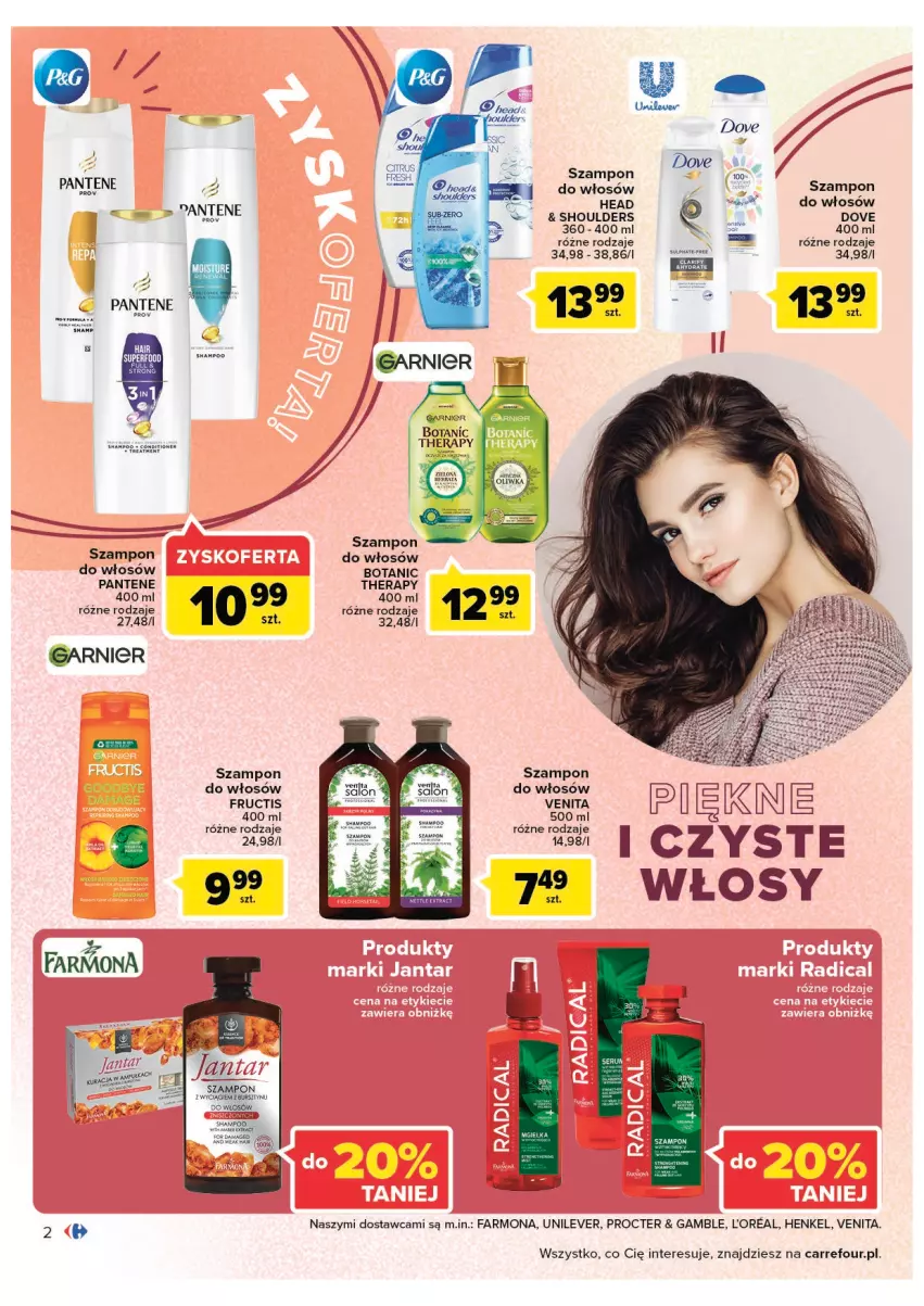 Gazetka promocyjna Carrefour - Gazetka Jesienna uroda pełna uroku - ważna 13.09 do 24.09.2022 - strona 2 - produkty: Bursztyn, Dove, Fa, Fructis, Garnier, Pantene, Szampon