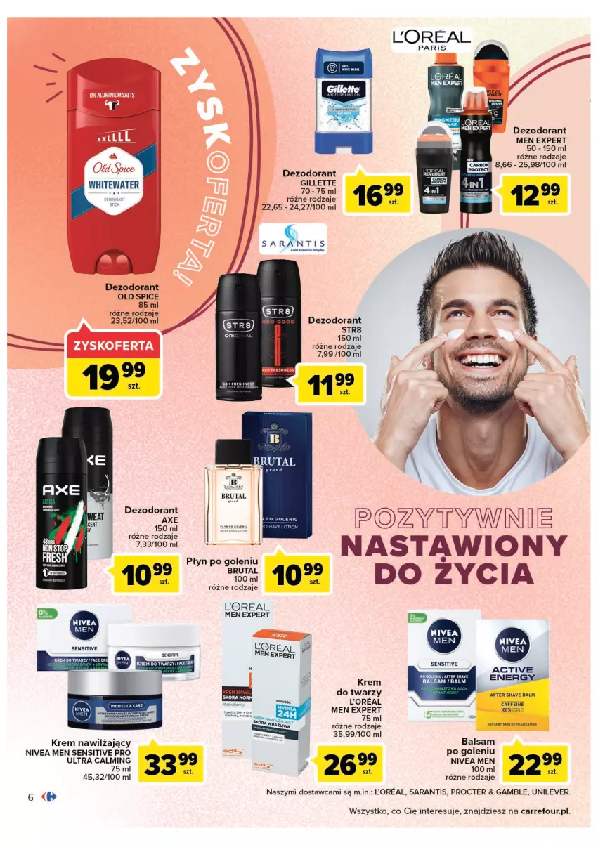 Gazetka promocyjna Carrefour - Gazetka Jesienna uroda pełna uroku - ważna 13.09 do 24.09.2022 - strona 6 - produkty: Dezodorant, Fa, Gillette, Krem do twarzy, Krem nawilżający, Nivea, Nivea Men, Old Spice, Str8