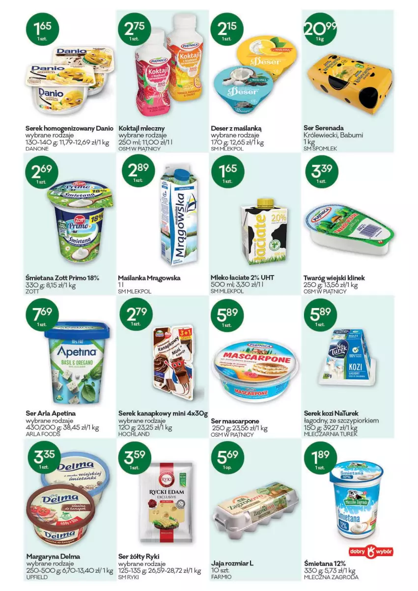 Gazetka promocyjna Groszek - Gazetka - ważna 12.08 do 24.08.2021 - strona 4 - produkty: Danio, Danone, Delma, Deser, Edam, Fa, Hochland, Jaja, Margaryna, Mascarpone, Mleko, NaTurek, Rycki Edam, Ser, Serek, Serek kanapkowy, Twaróg, Zott, Zott Primo