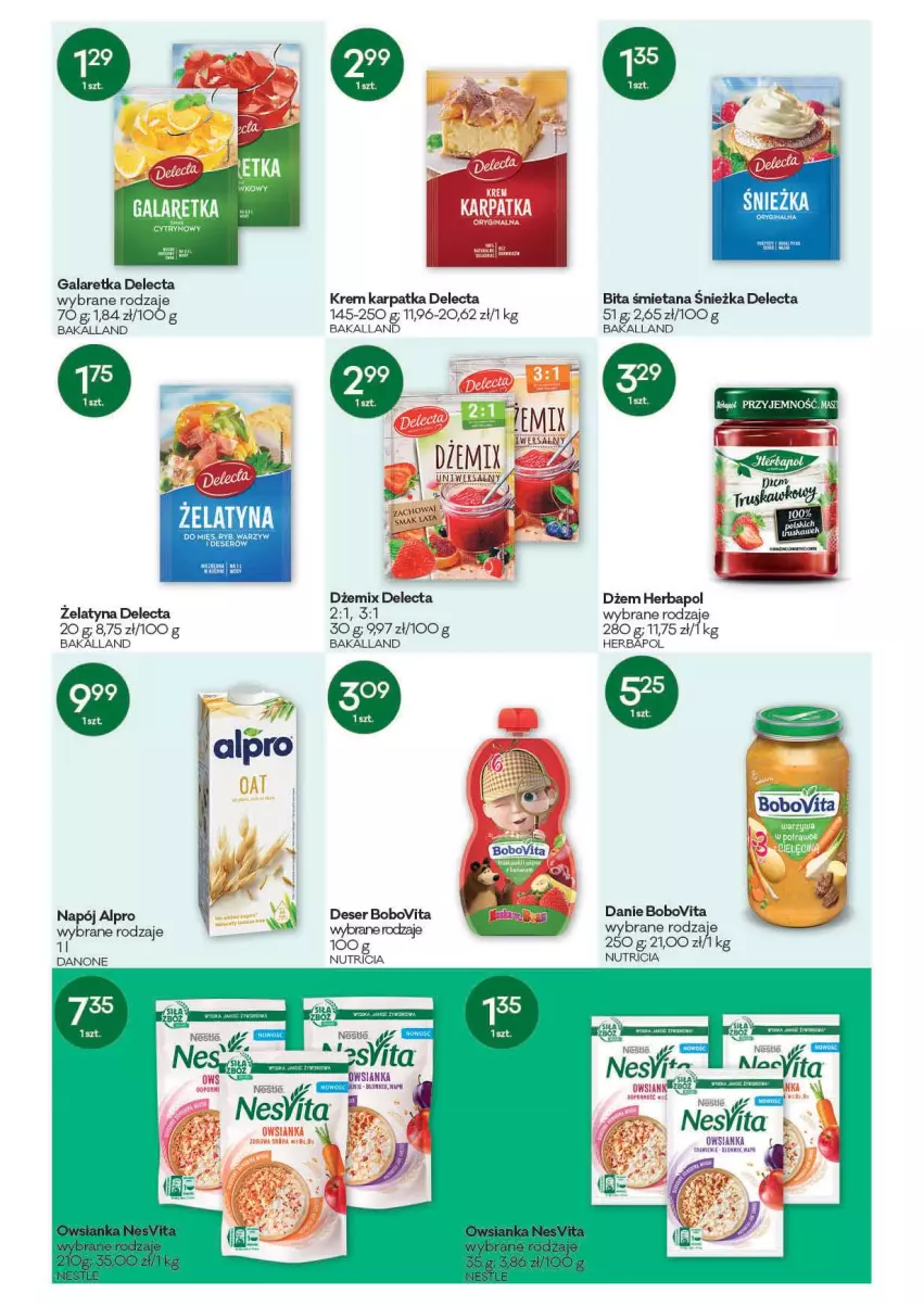 Gazetka promocyjna Groszek - Gazetka - ważna 12.08 do 24.08.2021 - strona 7 - produkty: Alpro, Bakalland, BoboVita, Danone, Delecta, Deser, Dżem, Fa, Gala, Galaretka, Herbapol, Karp, Napój, Ser, Warzywa