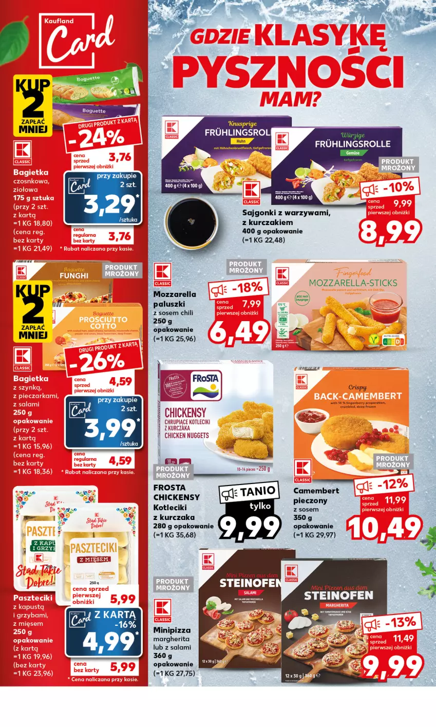 Gazetka promocyjna Kaufland - Mocny Start - ważna 27.11 do 29.11.2023 - strona 24 - produkty: Camembert, Frosta, Goal, Kurczak, Mozzarella, Piec, Pizza, Sajgonki, Salami, Sos, Warzywa