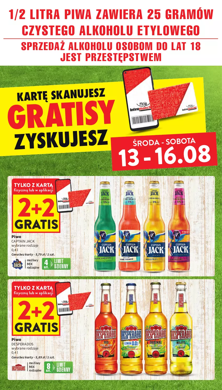 Gazetka promocyjna Intermarche - Gazetka Intermarche - ważna 13.08 do 20.08.2025 - strona 17 - produkty: Captain Jack, Desperados, Gra, Piwa, Piwo