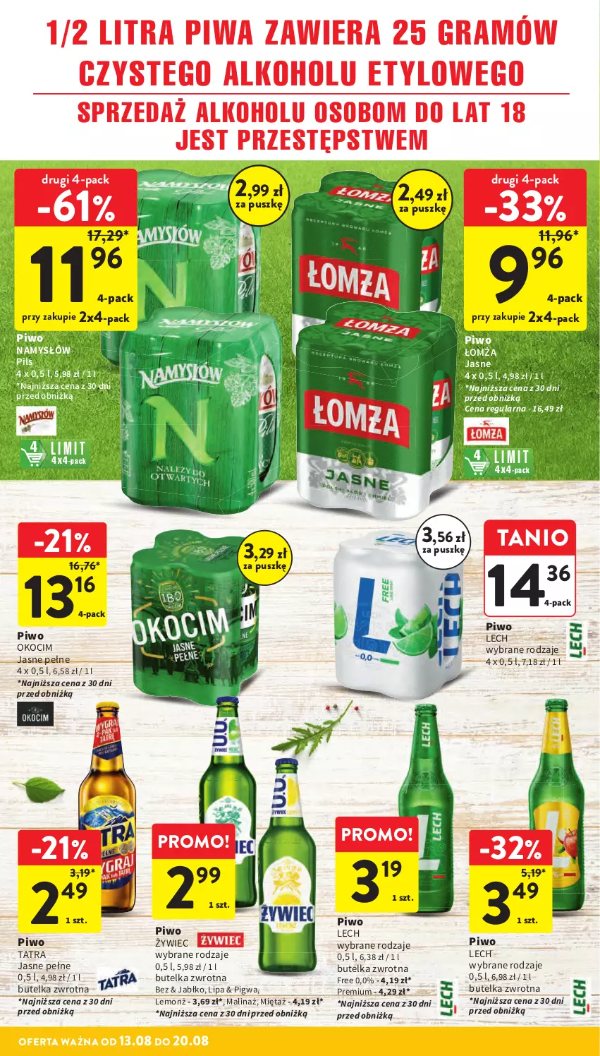 Gazetka promocyjna Intermarche - Gazetka Intermarche - ważna 13.08 do 20.08.2025 - strona 18 - produkty: Gra, Koc, Mięta, Namysłów, Okocim, Piwa, Piwo, Tatra