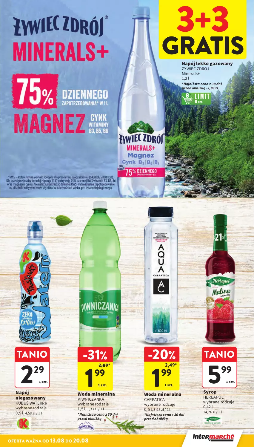 Gazetka promocyjna Intermarche - Gazetka Intermarche - ważna 13.08 do 20.08.2025 - strona 21 - produkty: Gra, Herbapol, Kubuś, Kubuś Waterrr, Napój, Napój niegazowany, Syrop, Woda, Woda mineralna