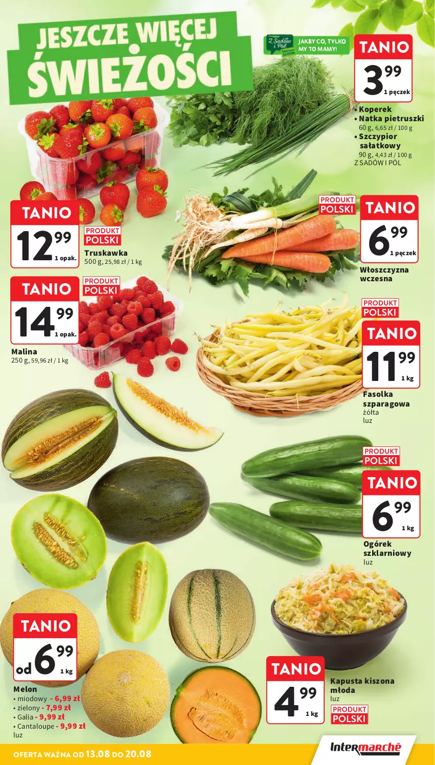 Gazetka promocyjna Intermarche - Gazetka Intermarche - ważna 13.08 do 20.08.2025 - strona 25 - produkty: Fa, Melon, Natka pietruszki, Ogórek, Sałat