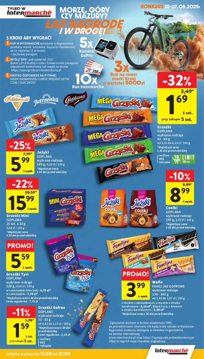 Gazetka promocyjna Intermarche - Gazetka Intermarche - ważna 13.08 do 20.08.2025 - strona 33 - produkty: Fa, Goplana, Grześki, Jeżyki, Lack, LANA, Mus, Wafle