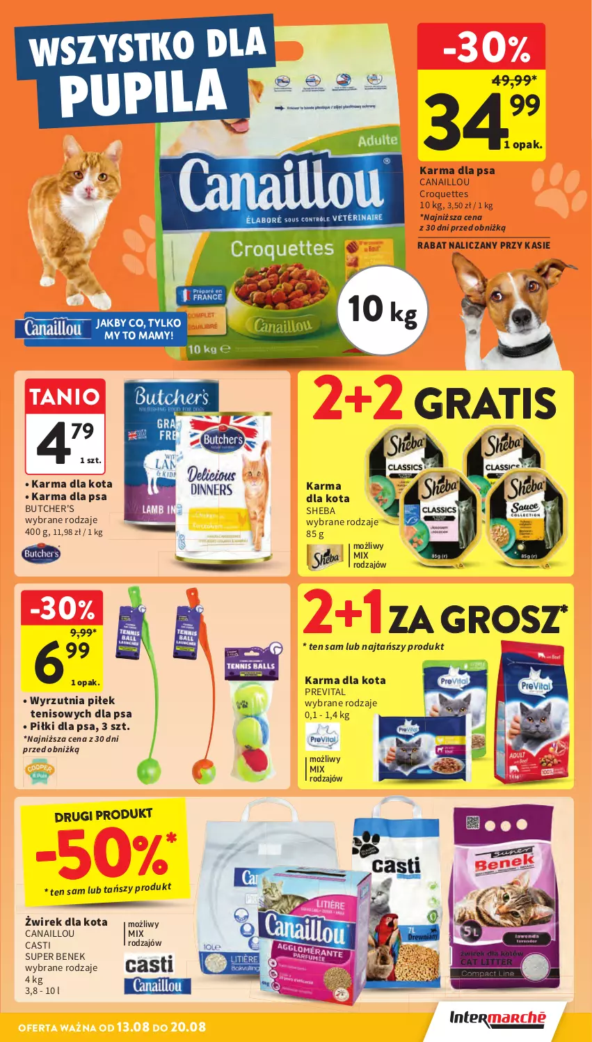 Gazetka promocyjna Intermarche - Gazetka Intermarche - ważna 13.08 do 20.08.2025 - strona 35 - produkty: Butcher's, Canaillou, Gra, Sheba, Super Benek, Wyrzutnia
