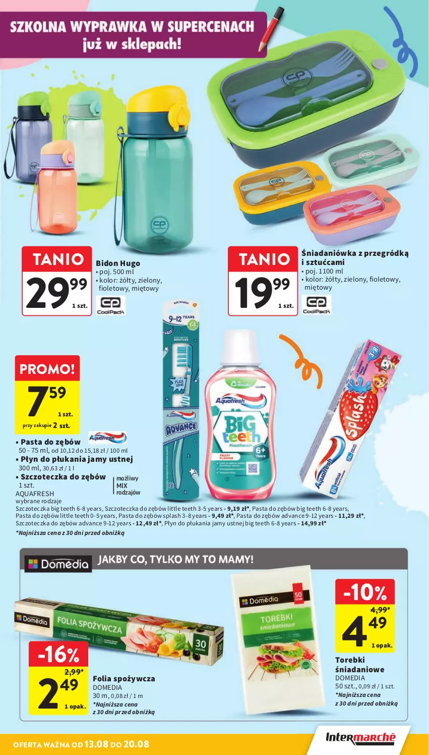 Gazetka promocyjna Intermarche - Gazetka Intermarche - ważna 13.08 do 20.08.2025 - strona 39 - produkty: Aquafresh, Danio, Pasta do zębów, Płyn do płukania, Płyn do płukania jamy ustnej, Szczoteczka, Szczoteczka do zębów