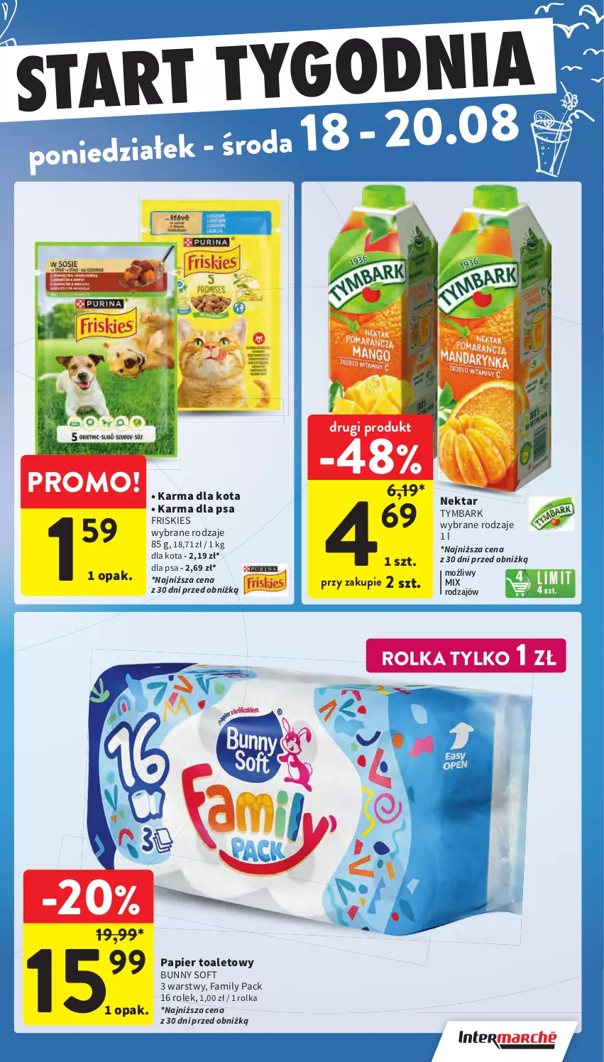 Gazetka promocyjna Intermarche - Gazetka Intermarche - ważna 13.08 do 20.08.2025 - strona 45 - produkty: Fa, Friskies, Nektar, Papier, Papier toaletowy, Tymbark