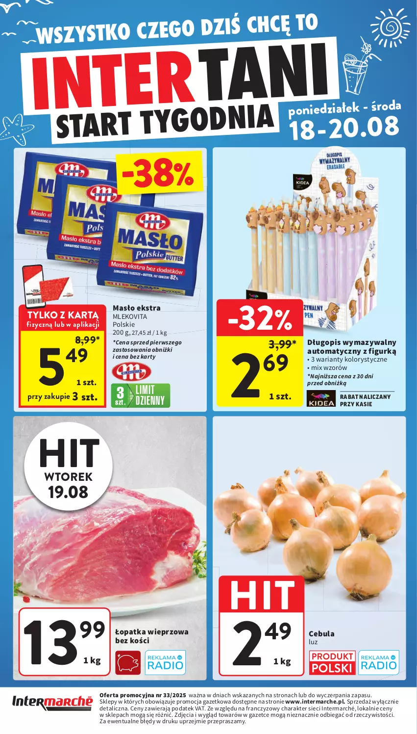 Gazetka promocyjna Intermarche - Gazetka Intermarche - ważna 13.08 do 20.08.2025 - strona 46 - produkty: Cebula, Długopis, Masło, Mleko, Mlekovita