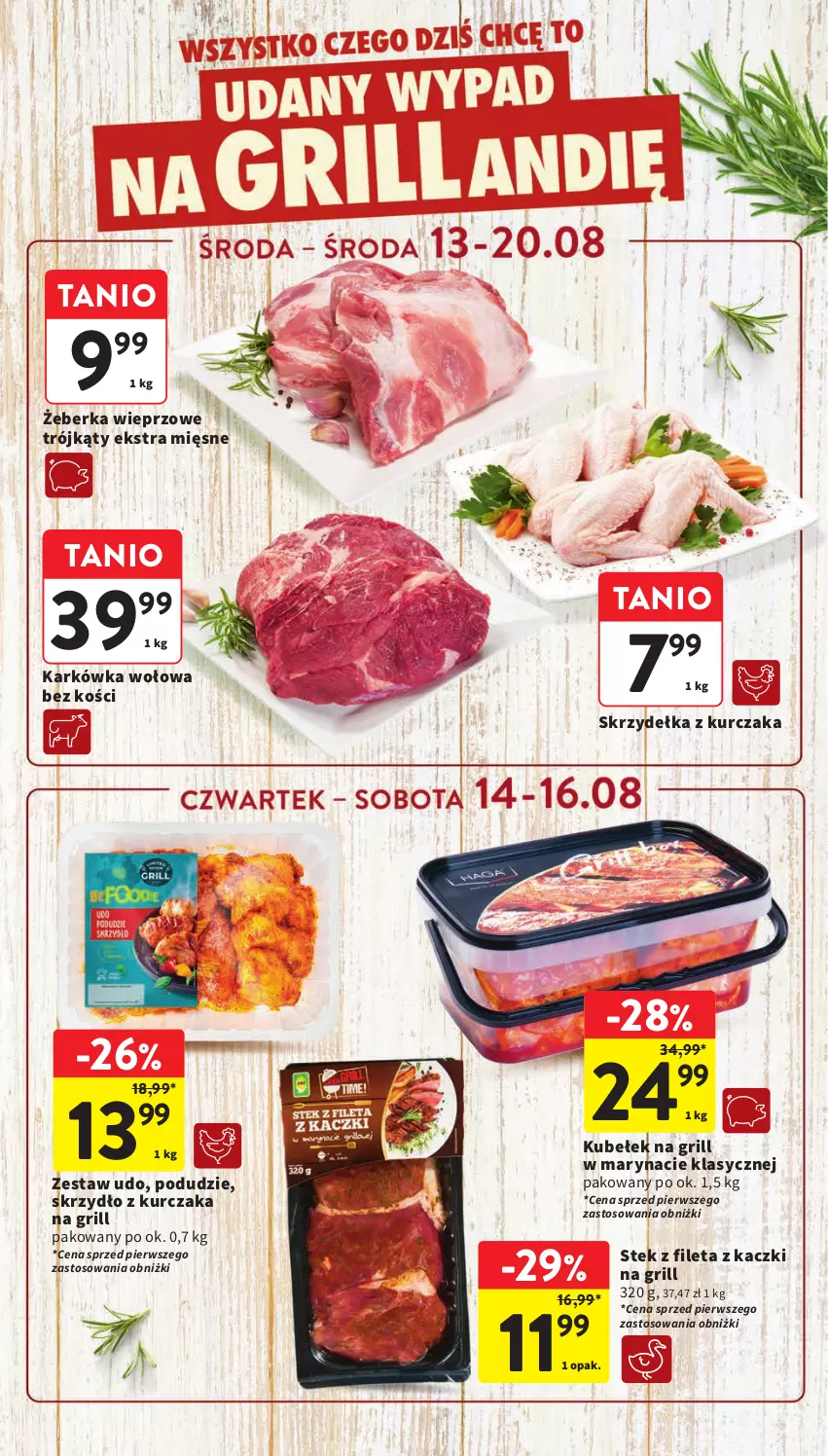 Gazetka promocyjna Intermarche - Gazetka Intermarche - ważna 13.08 do 20.08.2025 - strona 8 - produkty: Grill, Kurczak, Skrzydełka z kurczaka, Stek