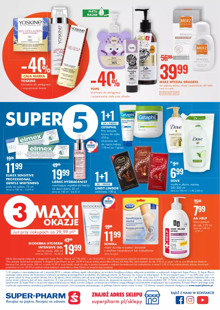 Gazetka promocyjna Super Pharm - Gazetka - ważna 07.06 do 13.06.2021 - strona 12 - produkty: Atoderm, Bioderma, Cetaphil, Dres, Gra, Karp, Kosmetyki do pielęgnacji, Mgiełka do twarzy, Olej, Scholl, Suplement diety, Yope