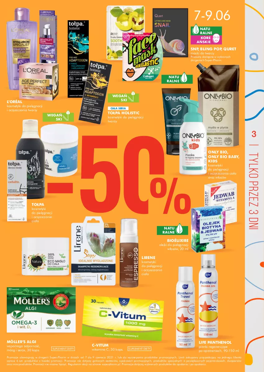 Gazetka promocyjna Super Pharm - Gazetka - ważna 07.06 do 13.06.2021 - strona 3 - produkty: Kosmetyki do pielęgnacji, L’Oréal, LG, Lirene, Olej, Por, Ser, Suplement diety