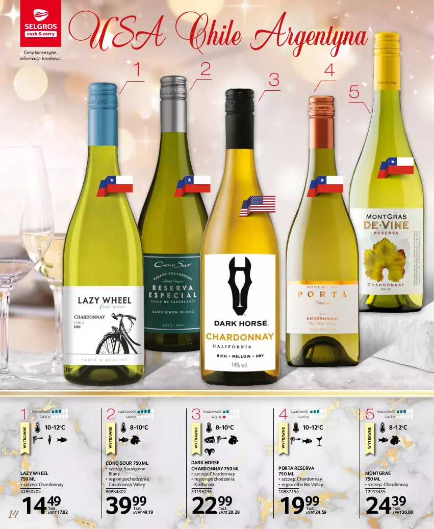 Gazetka promocyjna Selgros - Katalog Wina - ważna 01.12 do 14.12.2022 - strona 14 - produkty: Chardonnay, Gra, Por, Sauvignon Blanc, Ser