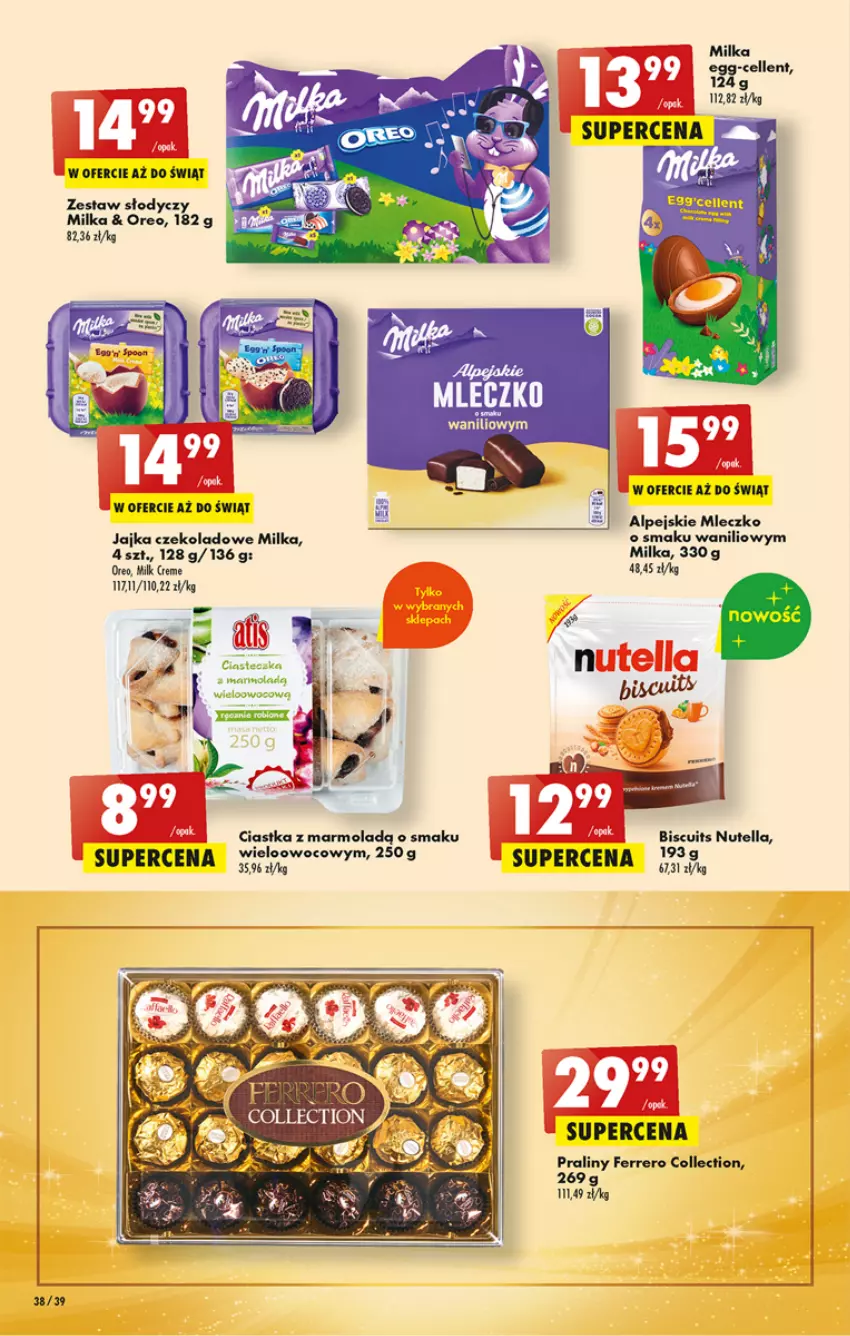 Gazetka promocyjna Biedronka - ważna 30.03 do 05.04.2023 - strona 38 - produkty: Ciastka, Ferrero, Milka, Mleczko, Mola, Nutella, Oreo, Praliny