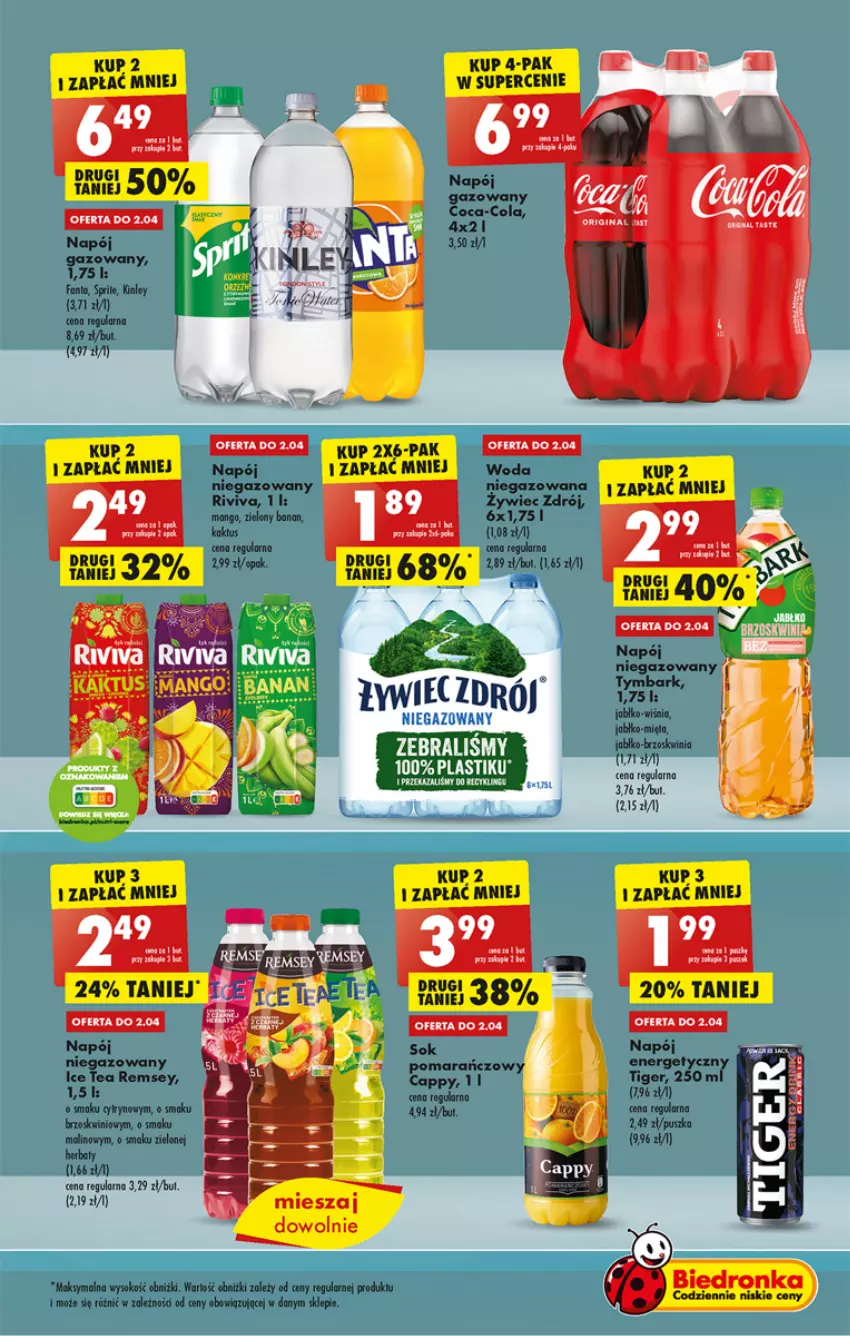 Gazetka promocyjna Biedronka - ważna 30.03 do 05.04.2023 - strona 51 - produkty: Cappy, Dron, Fa, Fanta, Gin, Mango, Mięta, Napój, Napój niegazowany, Sok, Sprite, Tymbark, Woda