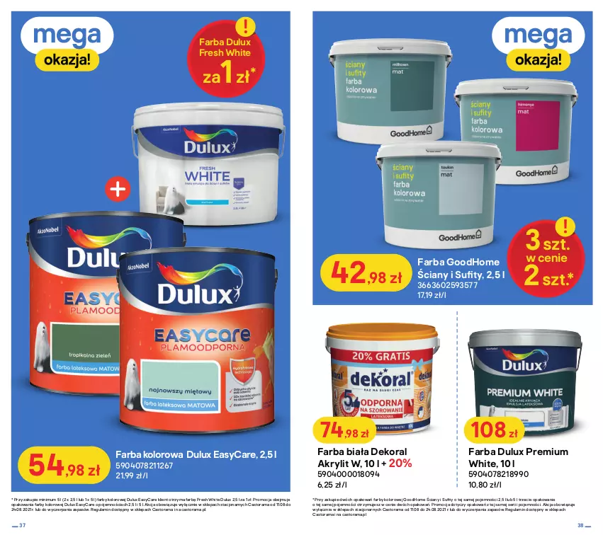 Gazetka promocyjna Castorama - Gazetka Castorama - ważna 11.08 do 29.08.2021 - strona 19 - produkty: Astor, Dekoral, Dulux, Fa, Rama, Ser