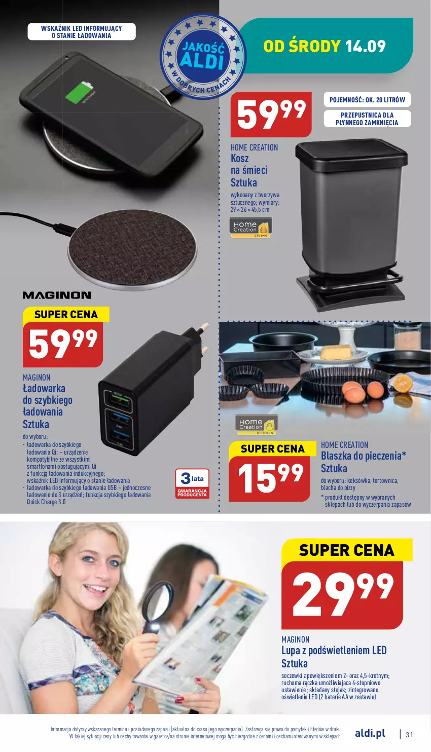 Gazetka promocyjna Aldi - Pełny katalog - ważna 12.09 do 17.09.2022 - strona 31 - produkty: Gin, Keksówka, Kosz, Piec, Smartfon, Stojak, Top, Tortownica, Warka