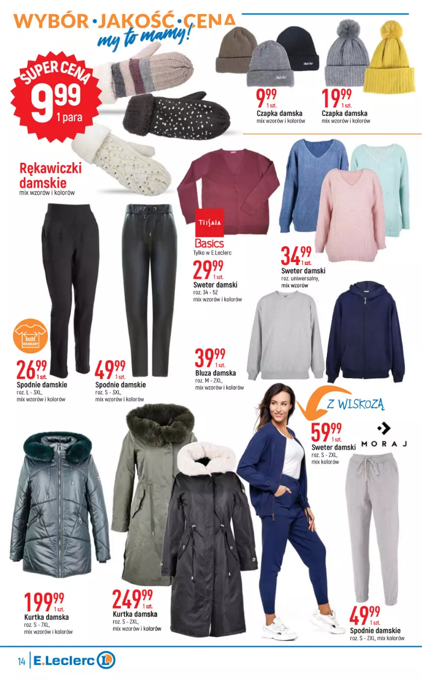 Gazetka promocyjna E Leclerc - ważna 04.10 do 15.10.2022 - strona 14 - produkty: Bluza, Czapka, Kurtka, Spodnie, Sweter