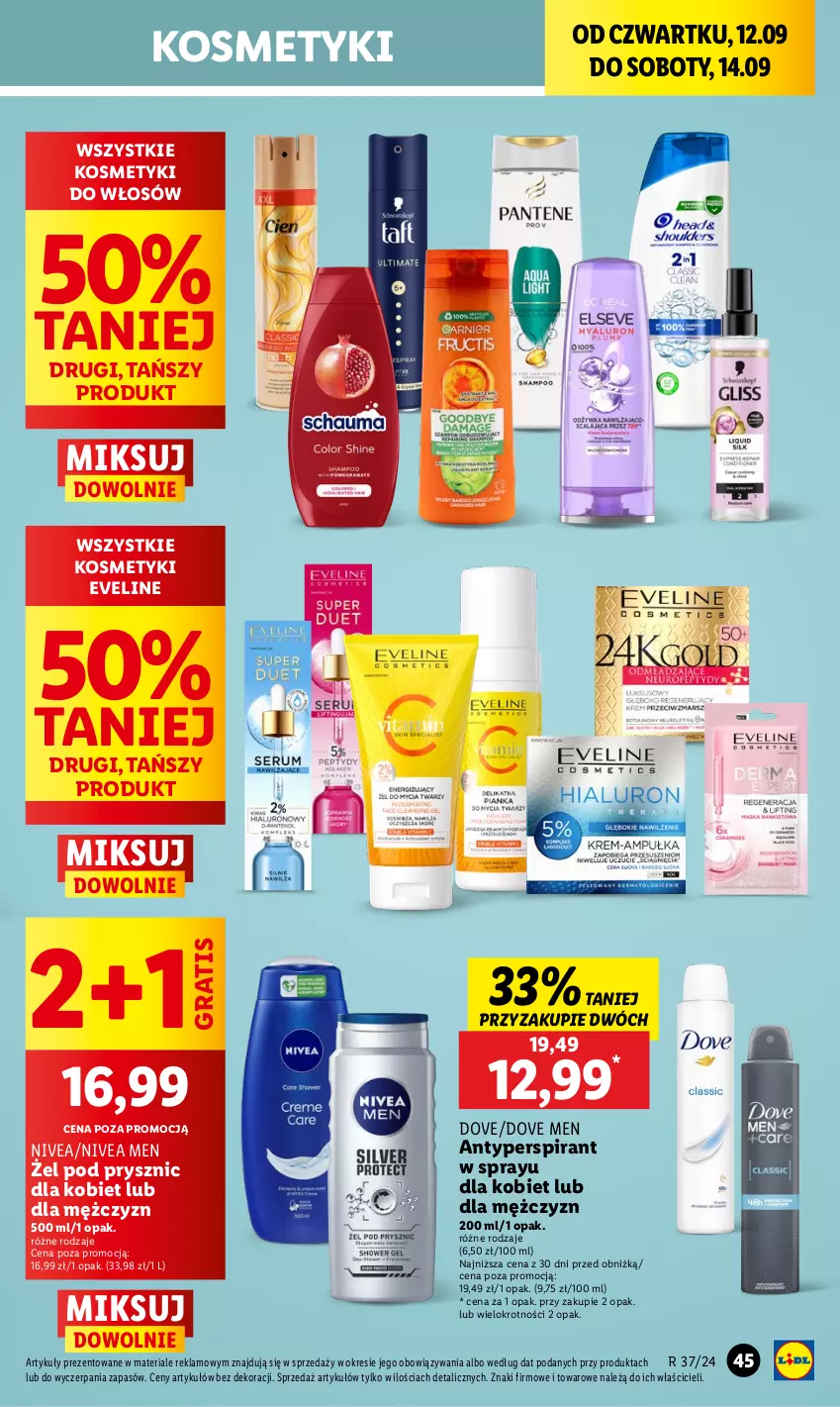 Gazetka promocyjna Lidl - GAZETKA - ważna 12.09 do 14.09.2024 - strona 49 - produkty: Antyperspirant, Dove, Eveline, Gra, Nivea, Nivea Men