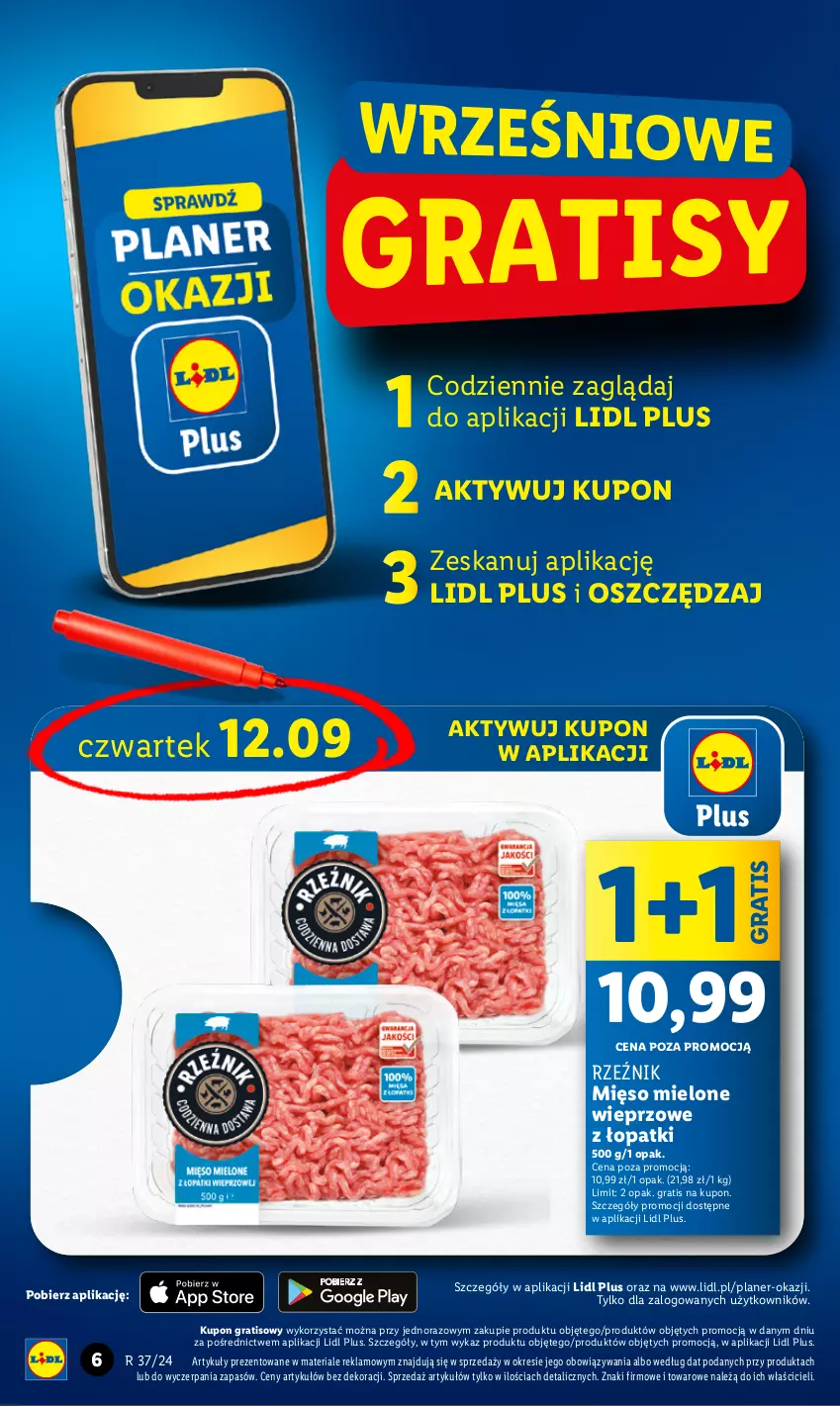 Gazetka promocyjna Lidl - GAZETKA - ważna 12.09 do 14.09.2024 - strona 6 - produkty: Gra, Mięso, Mięso mielone