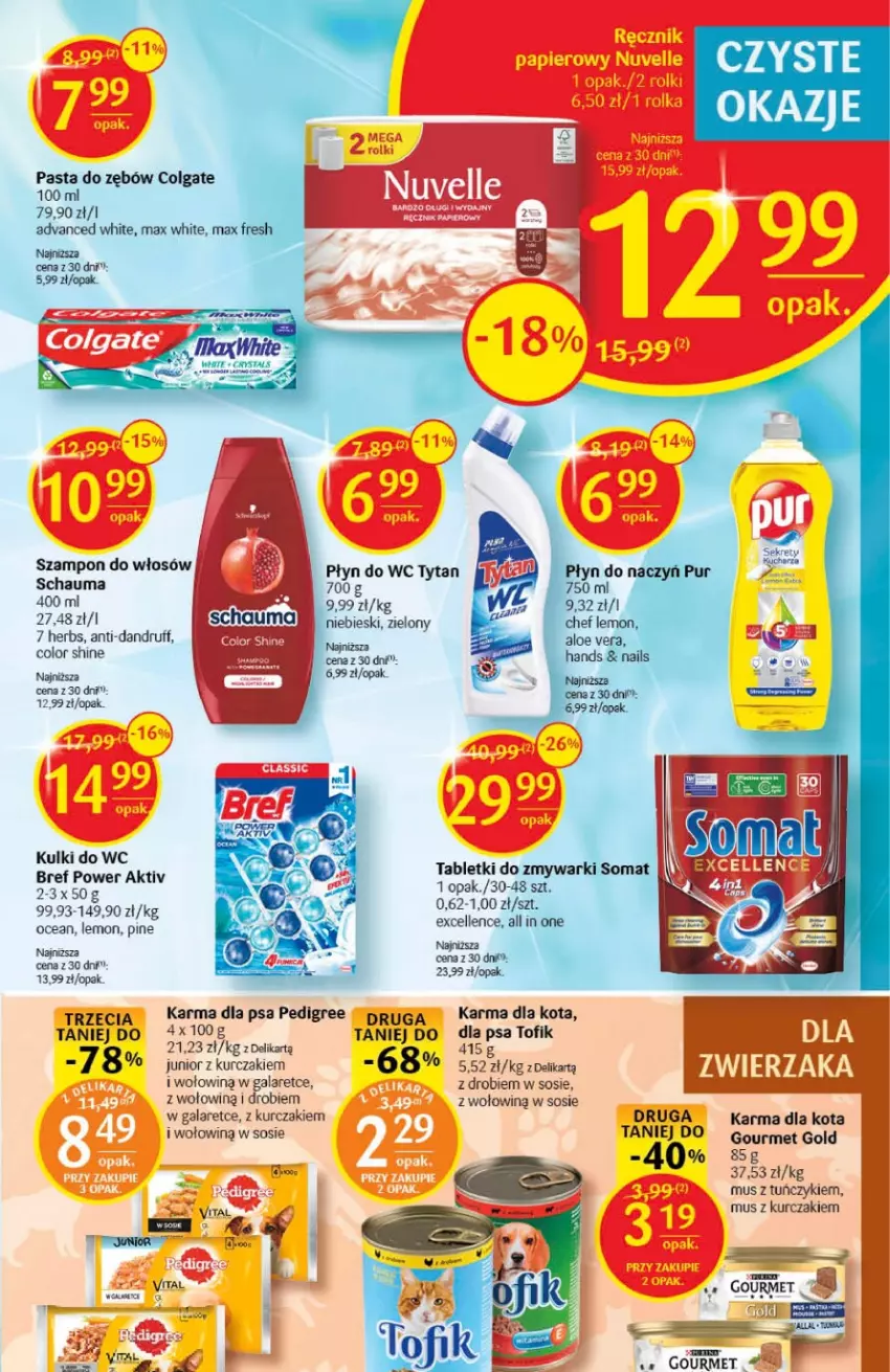 Gazetka promocyjna Delikatesy Centrum - Gazetka DC06 - ważna 09.02 do 15.02.2023 - strona 31 - produkty: Bref, Colgate, Fa, Gala, Gourmet Gold, Kulki do wc, Kurczak, LG, Mus, Pasta do zębów, Pedigree, Schauma, Sos, Szampon, Tablet, Tuńczyk