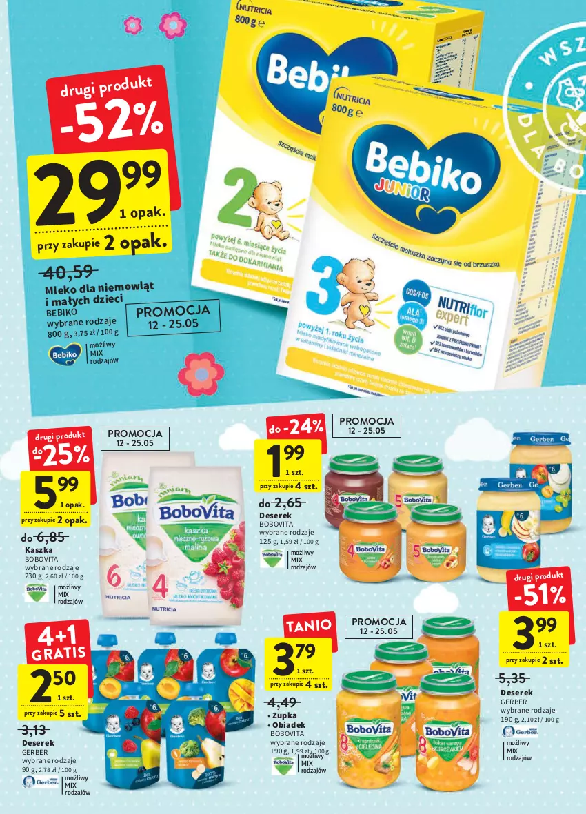 Gazetka promocyjna Intermarche - ważna 12.05 do 18.05.2022 - strona 28 - produkty: Bebiko, BoboVita, Deser, Dzieci, Gerber, Mleko, Ser, Serek