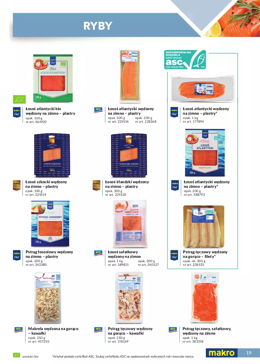 Gazetka promocyjna Makro - [Oferta specjalna] Katalog produktowy Marki MAKRO - ważna 01.06.2021 do 28.02.2022 - strona 19 - produkty: Kawa, Koc, Pstrąg, Pstrąg łososiowy, Pstrąg tęczowy, Sałat, Sos