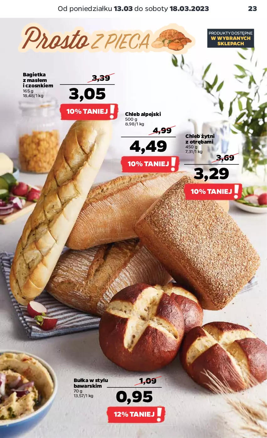 Gazetka promocyjna Netto - Artykuły spożywcze - ważna 13.03 do 18.03.2023 - strona 23 - produkty: Bagietka, Bułka, Chleb