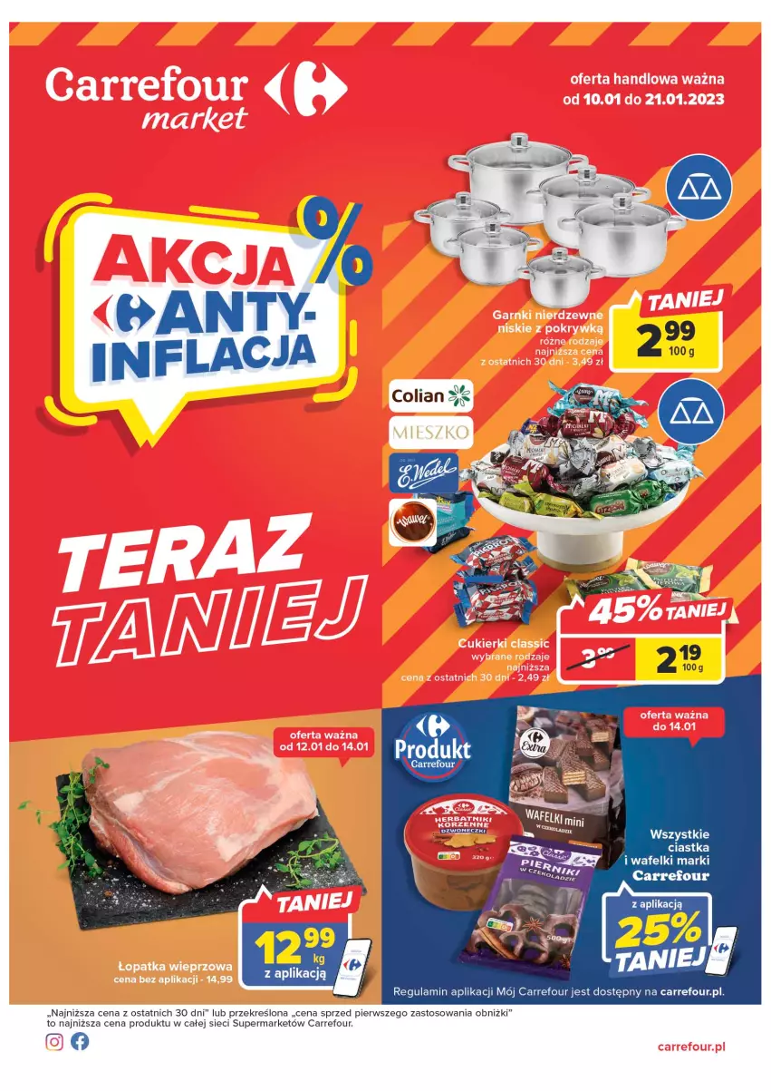 Gazetka promocyjna Carrefour - Gazetka Market - ważna 10.01 do 21.01.2023 - strona 1 - produkty: Ciastka