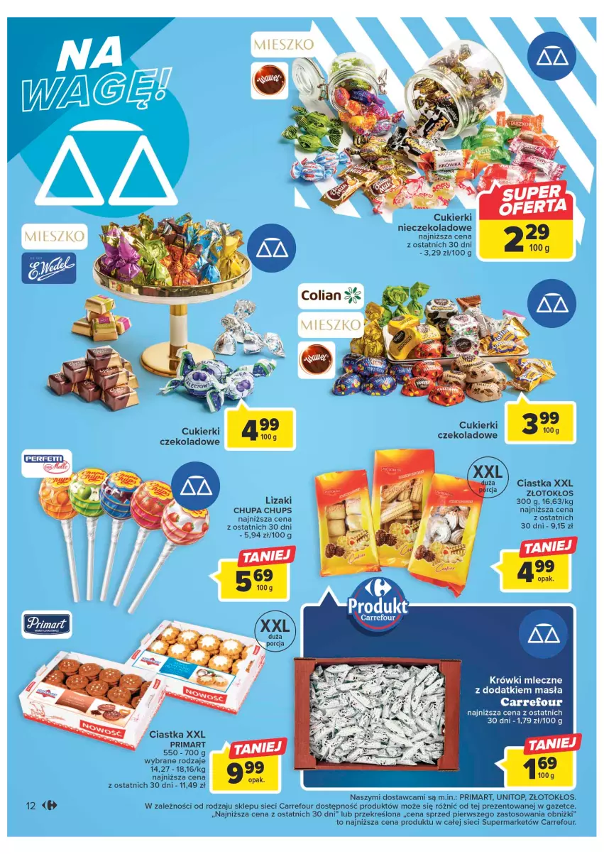 Gazetka promocyjna Carrefour - Gazetka Market - ważna 10.01 do 21.01.2023 - strona 12 - produkty: Chupa Chups, Ciastka, Cukier, Cukierki, Krówki mleczne, Lizaki, Prima, Top