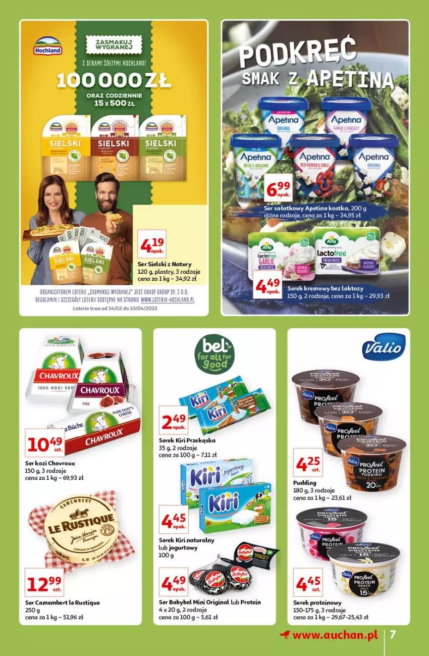 Gazetka promocyjna Auchan - Znane lubiane Marki Hipermarkety - ważna 31.03 do 06.04.2022 - strona 7 - produkty: Camembert, Gin, Gra, Hochland, Jogurt, Pudding, Rust, Ser, Ser kozi, Serek