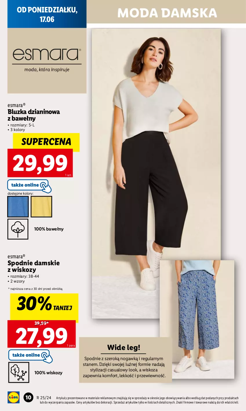 Gazetka promocyjna Lidl - GAZETKA - ważna 17.06 do 22.06.2024 - strona 10 - produkty: Moda, Spodnie