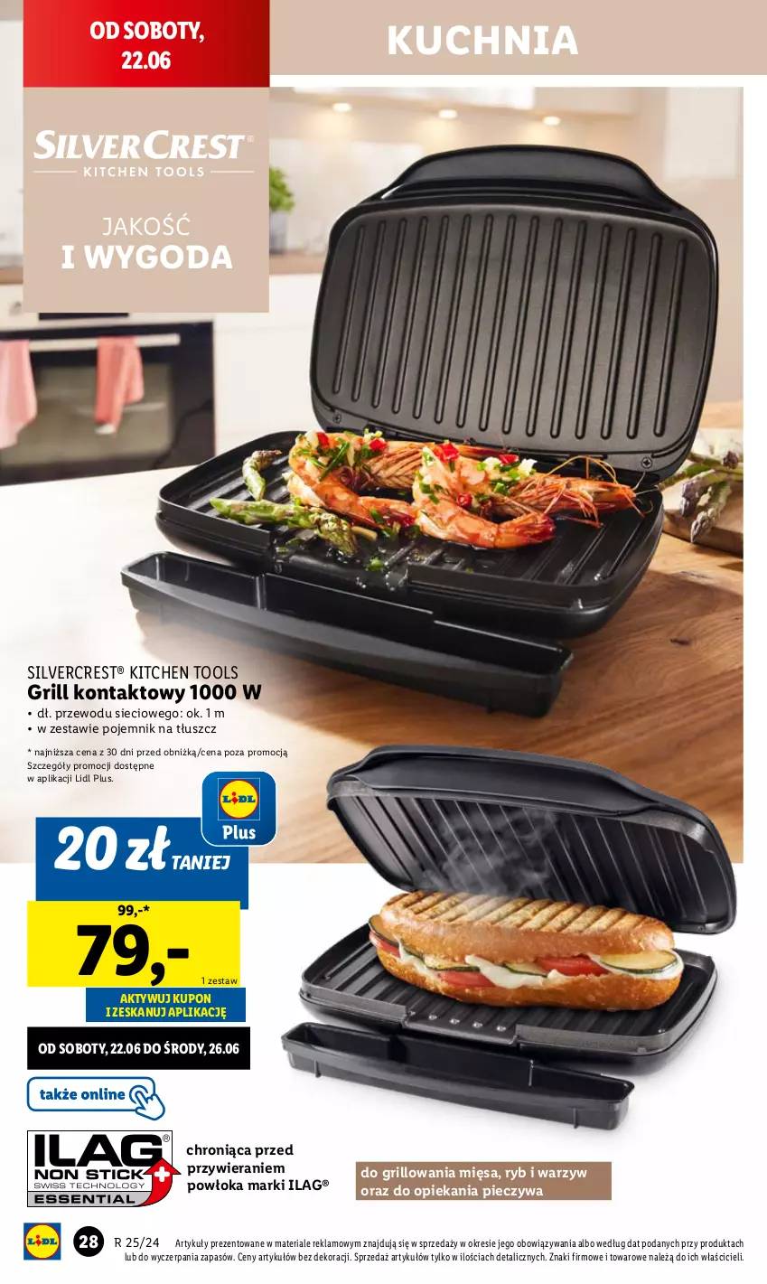 Gazetka promocyjna Lidl - GAZETKA - ważna 17.06 do 22.06.2024 - strona 32 - produkty: Grill, Grill kontaktowy, Kuchnia, Piec, Pojemnik, Silvercrest