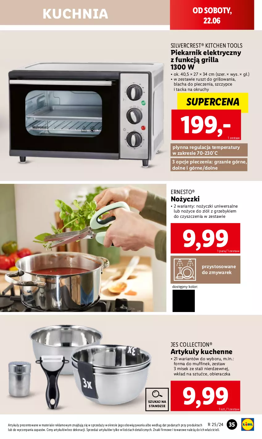 Gazetka promocyjna Lidl - GAZETKA - ważna 17.06 do 22.06.2024 - strona 39 - produkty: Blacha do pieczenia, Grill, Kuchnia, Noż, Nożyce, Nożyczki, Obieraczka, Piec, Piekarnik, Silvercrest, Szczypce