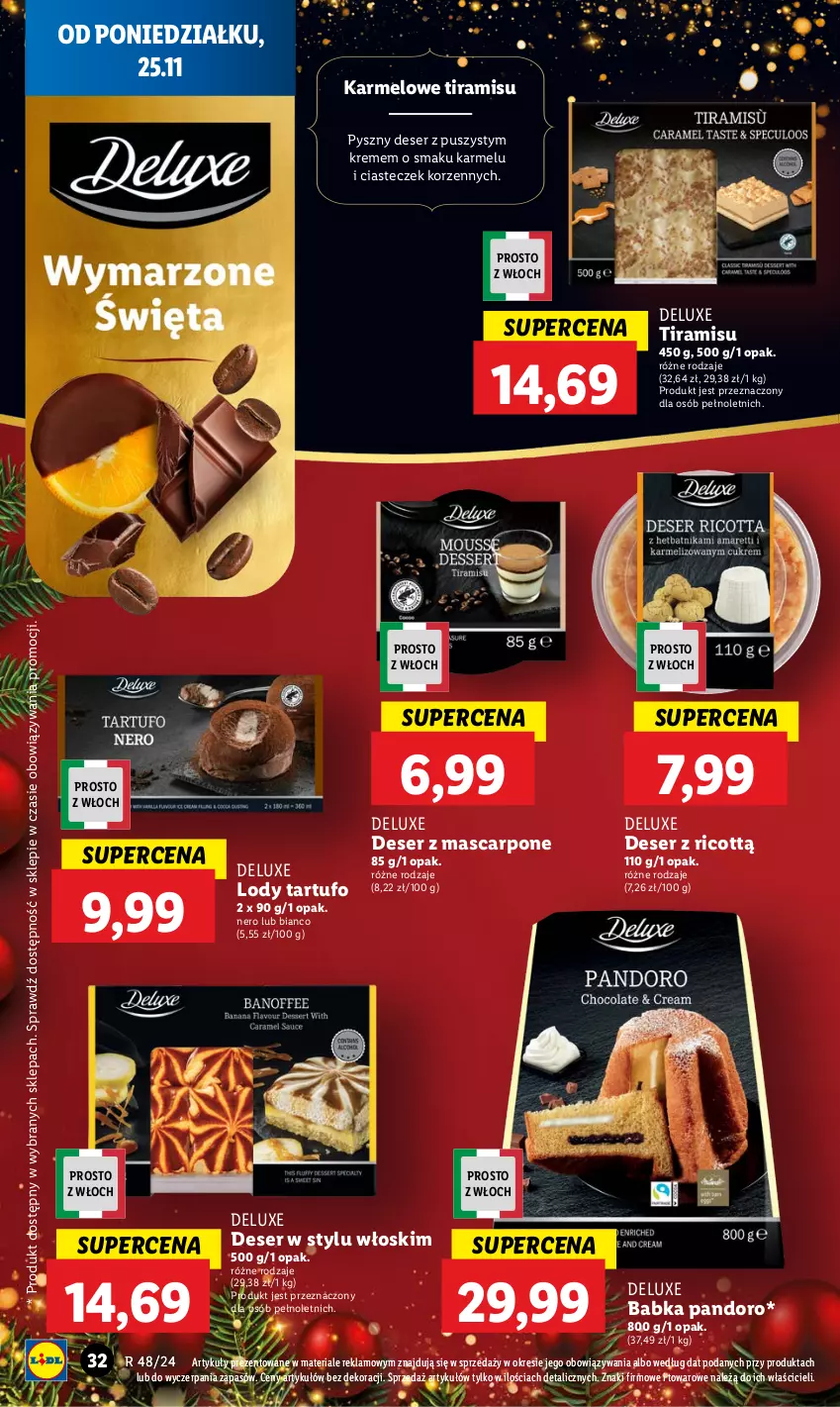 Gazetka promocyjna Lidl - GAZETKA - ważna 25.11 do 27.11.2024 - strona 34 - produkty: Babka, Deser, Lody, Mascarpone, Ser