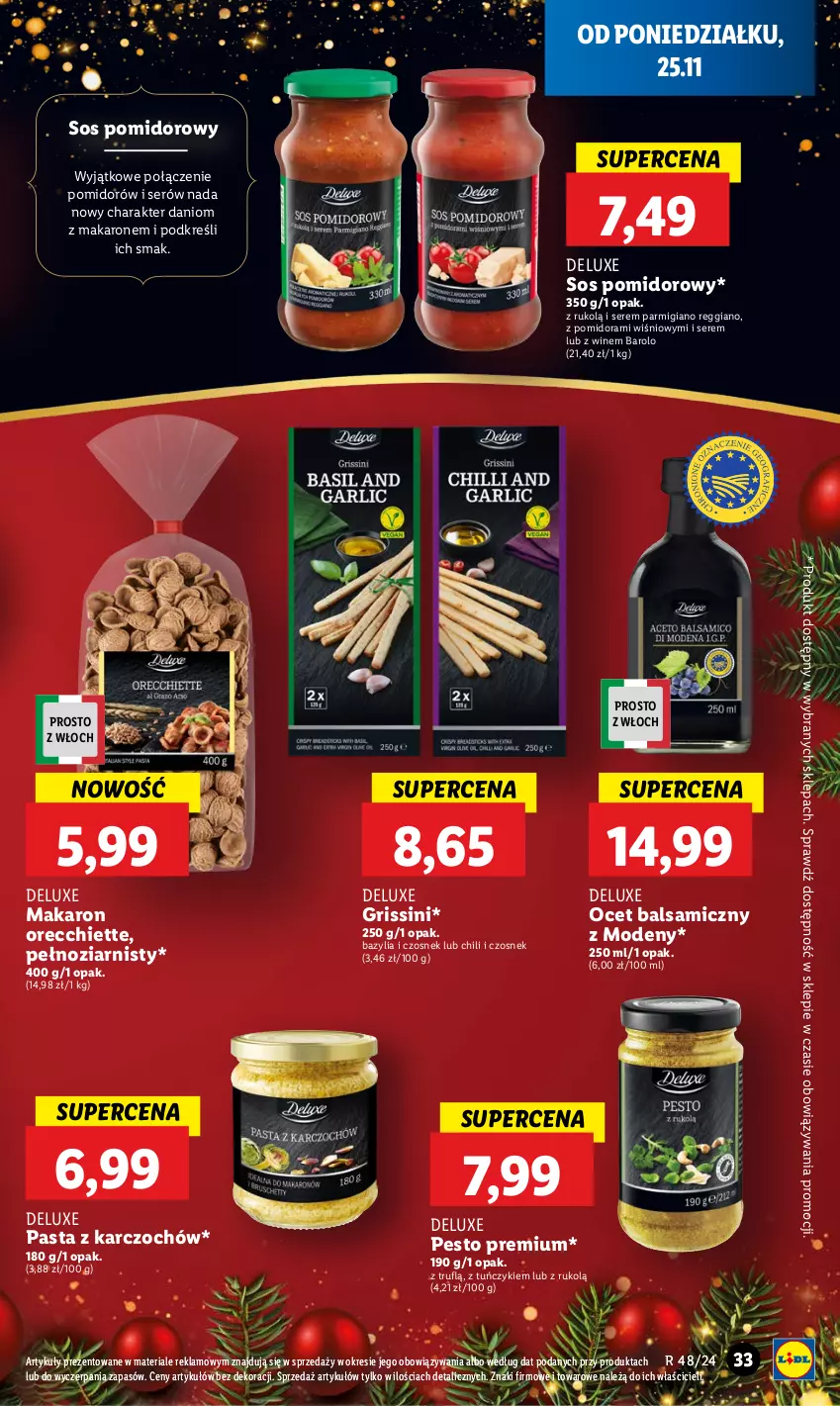 Gazetka promocyjna Lidl - GAZETKA - ważna 25.11 do 27.11.2024 - strona 35 - produkty: Bazyl, Bazylia, Czosnek, Danio, Grissini, Makaron, Ocet, Ocet balsamiczny, Pesto, Ser, Sos, Sos pomidorowy, Tuńczyk