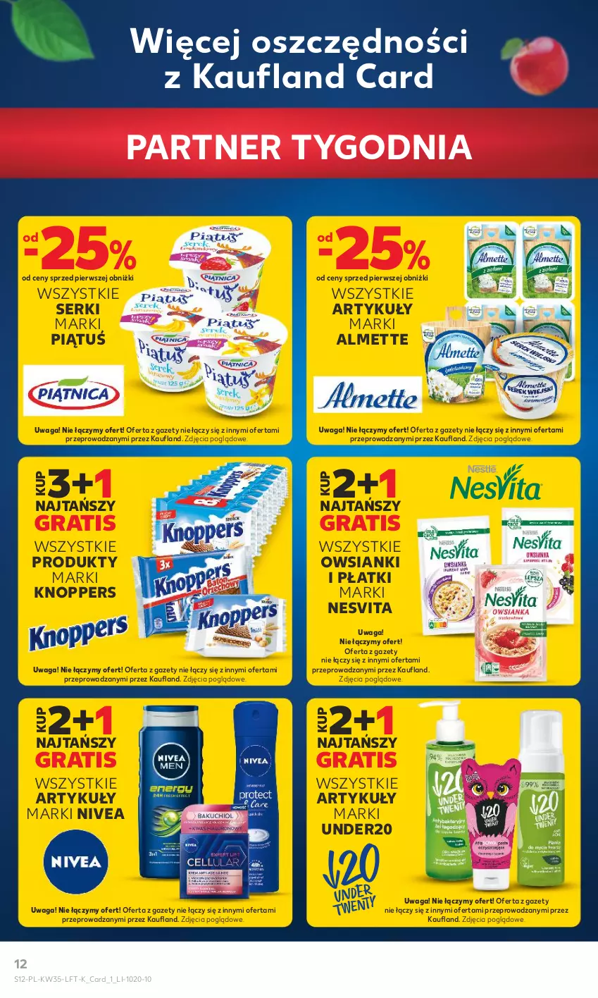 Gazetka promocyjna Kaufland - Gazetka tygodnia - ważna 31.08 do 06.09.2023 - strona 12 - produkty: Almette, Gra, Knoppers, Nivea, Ser, Waga