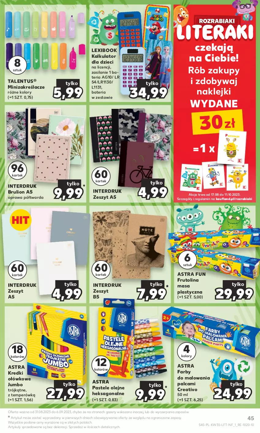 Gazetka promocyjna Kaufland - Gazetka tygodnia - ważna 31.08 do 06.09.2023 - strona 45 - produkty: Bateria, Dzieci, Fa, Gra, Klej, Lion, Olej, Pastele olejne, Silan