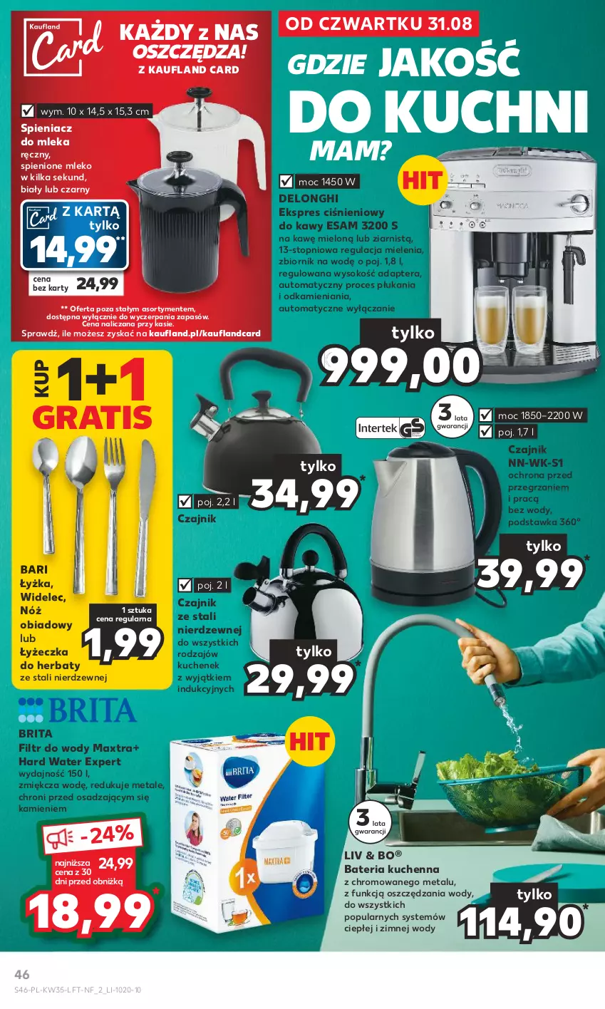 Gazetka promocyjna Kaufland - Gazetka tygodnia - ważna 31.08 do 06.09.2023 - strona 46 - produkty: Bateria, Bateria kuchenna, Brit, Brita, Czajnik, Gra, Mleko, Sok, Tera, Top, Widelec