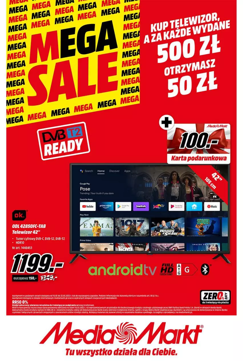 Gazetka promocyjna Media Markt - Gazetka Media Markt - ważna 16.02 do 22.02.2022 - strona 1 - produkty: Edam, Fa, Kosz, Sprzedawcy, Telewizor, Top