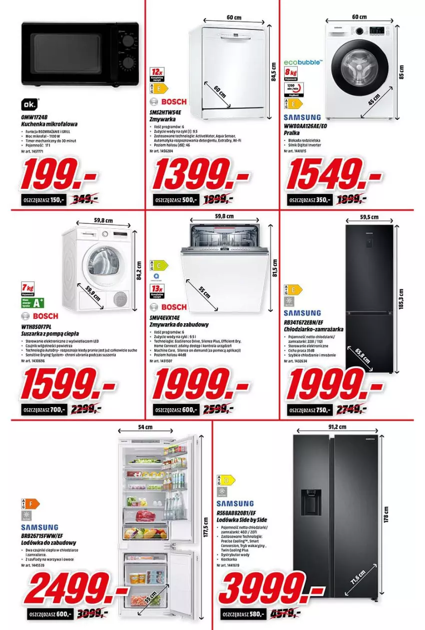 Gazetka promocyjna Media Markt - Gazetka Media Markt - ważna 16.02 do 22.02.2022 - strona 11 - produkty: Bosch, Fa, Gra, Grill, Kuchenka mikrofalowa, Lodówka, Owoce, Pralka, Samsung, Suszarka, Ubrania, Warka, Warzywa, Zamrażarka, Zmywarka, Zmywarka do zabudowy