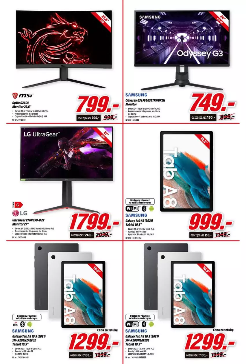 Gazetka promocyjna Media Markt - Gazetka Media Markt - ważna 16.02 do 22.02.2022 - strona 5 - produkty: Gala, Gra, LG, Monitor, Samsung, Tablet