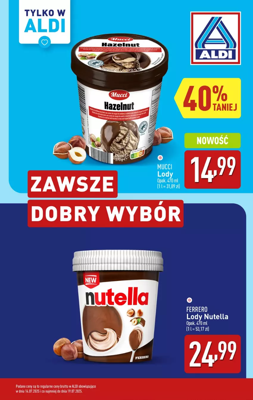 Gazetka promocyjna Aldi - Lodowy zawrót głowy - ważna 14.07 do 19.07.2025 - strona 3 - produkty: Ferrero, Lody, Nutella