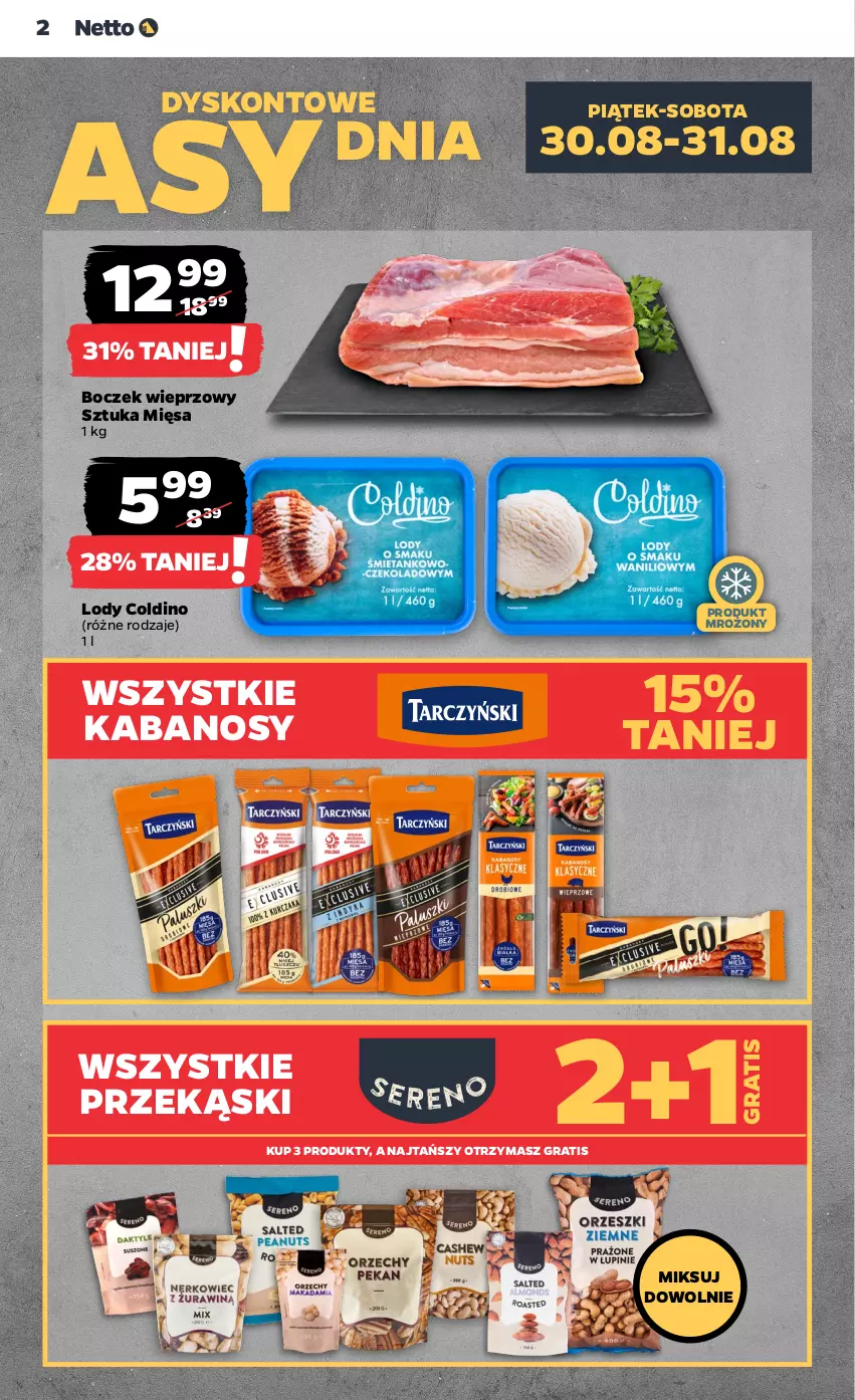 Gazetka promocyjna Netto - Artykuły spożywcze - ważna 29.08 do 04.09.2024 - strona 2 - produkty: Boczek, Boczek wieprzowy, Gra, Kabanos, Lody